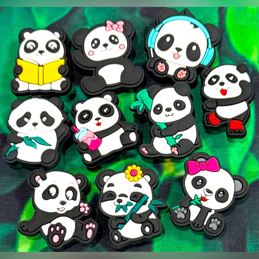 10 Panda Croc Charms Shoe Charm Jibbit Disney Croc Charms